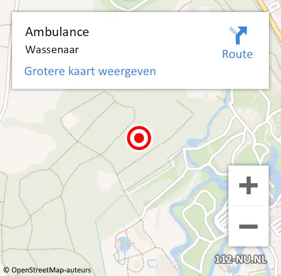 Locatie op kaart van de 112 melding: Ambulance Wassenaar op 8 augustus 2024 18:54