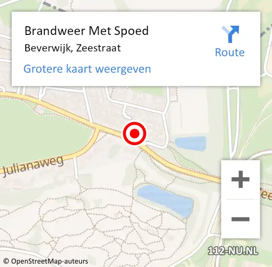 Locatie op kaart van de 112 melding: Brandweer Met Spoed Naar Beverwijk, Zeestraat op 8 augustus 2024 19:15