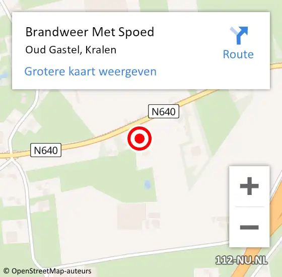 Locatie op kaart van de 112 melding: Brandweer Met Spoed Naar Oud Gastel, Kralen op 8 augustus 2024 19:59