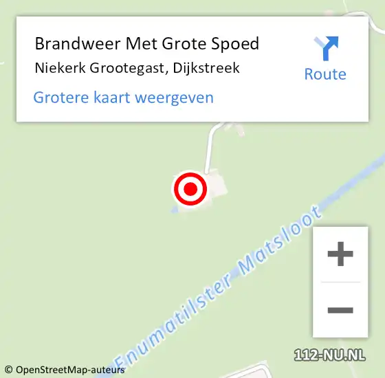 Locatie op kaart van de 112 melding: Brandweer Met Grote Spoed Naar Niekerk Grootegast, Dijkstreek op 8 augustus 2024 20:24