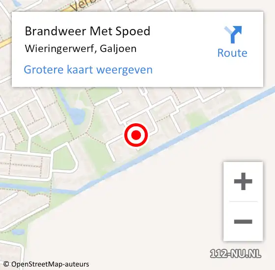 Locatie op kaart van de 112 melding: Brandweer Met Spoed Naar Wieringerwerf, Galjoen op 8 augustus 2024 20:37