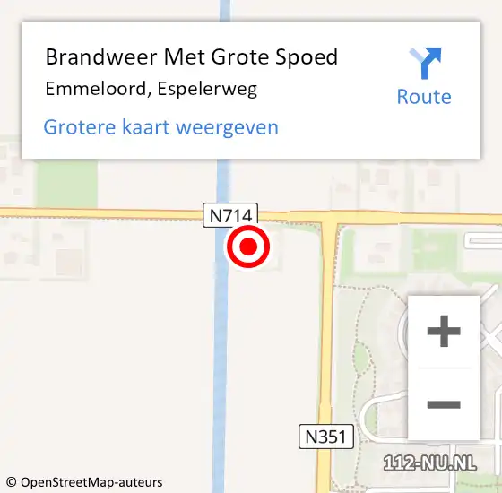 Locatie op kaart van de 112 melding: Brandweer Met Grote Spoed Naar Emmeloord, Espelerweg op 8 augustus 2024 20:46