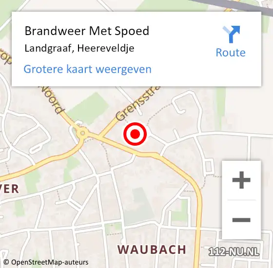 Locatie op kaart van de 112 melding: Brandweer Met Spoed Naar Landgraaf, Heereveldje op 8 augustus 2024 21:01