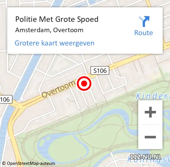 Locatie op kaart van de 112 melding: Politie Met Grote Spoed Naar Amsterdam, Overtoom op 8 augustus 2024 21:21