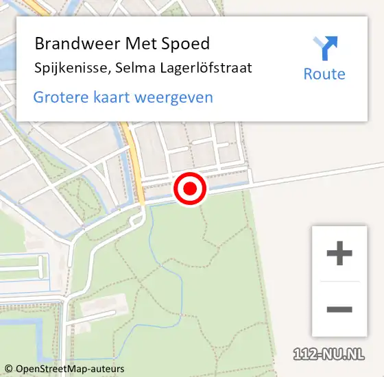 Locatie op kaart van de 112 melding: Brandweer Met Spoed Naar Spijkenisse, Selma Lagerlöfstraat op 8 augustus 2024 22:02