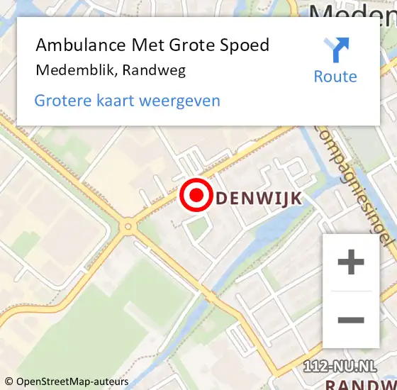 Locatie op kaart van de 112 melding: Ambulance Met Grote Spoed Naar Medemblik, Randweg op 8 augustus 2024 23:26