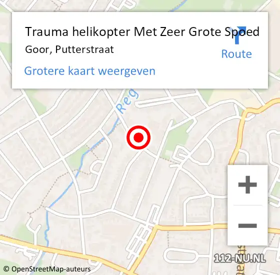 Locatie op kaart van de 112 melding: Trauma helikopter Met Zeer Grote Spoed Naar Goor, Putterstraat op 8 augustus 2024 23:34