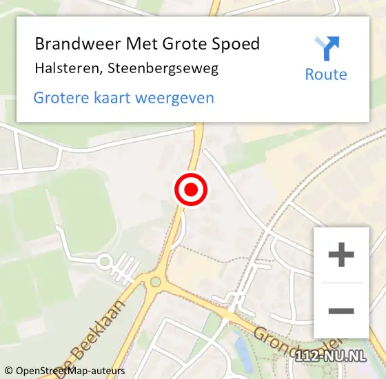 Locatie op kaart van de 112 melding: Brandweer Met Grote Spoed Naar Halsteren, Steenbergseweg op 9 augustus 2024 02:25