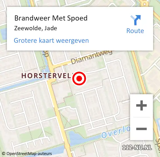 Locatie op kaart van de 112 melding: Brandweer Met Spoed Naar Zeewolde, Jade op 9 augustus 2024 06:26