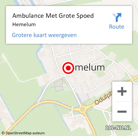 Locatie op kaart van de 112 melding: Ambulance Met Grote Spoed Naar Hemelum op 9 augustus 2024 06:49