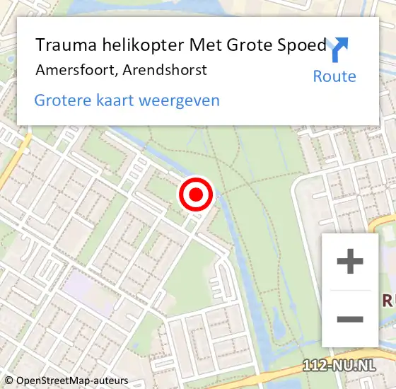 Locatie op kaart van de 112 melding: Trauma helikopter Met Grote Spoed Naar Amersfoort, Arendshorst op 9 augustus 2024 10:03