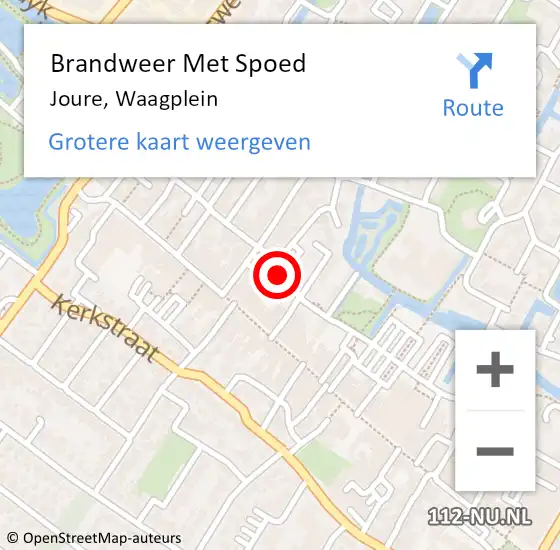 Locatie op kaart van de 112 melding: Brandweer Met Spoed Naar Joure, Waagplein op 15 oktober 2014 19:35