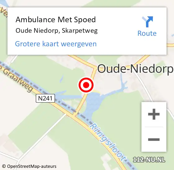 Locatie op kaart van de 112 melding: Ambulance Met Spoed Naar Oude Niedorp, Skarpetweg op 9 augustus 2024 10:56