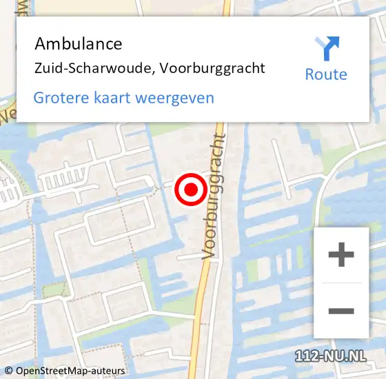 Locatie op kaart van de 112 melding: Ambulance Zuid-Scharwoude, Voorburggracht op 9 augustus 2024 11:52