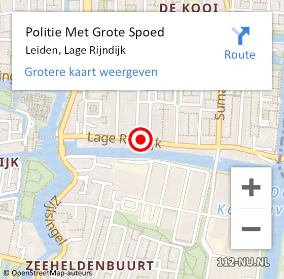 Locatie op kaart van de 112 melding: Politie Met Grote Spoed Naar Leiden, Lage Rijndijk op 9 augustus 2024 11:56