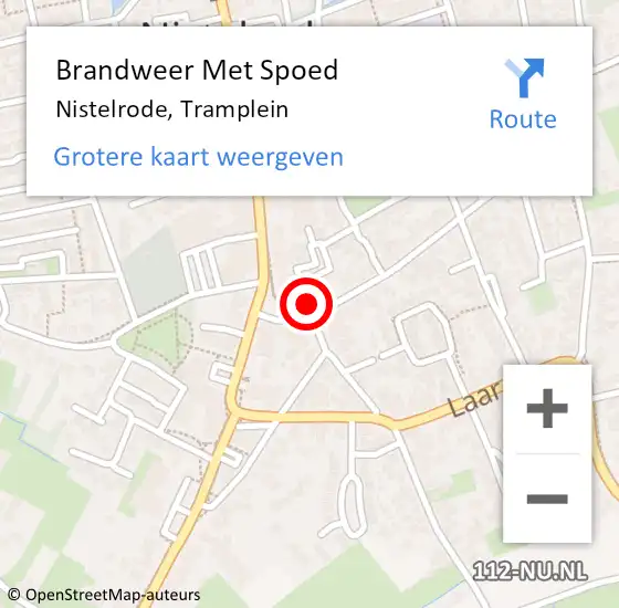 Locatie op kaart van de 112 melding: Brandweer Met Spoed Naar Nistelrode, Tramplein op 9 augustus 2024 12:33