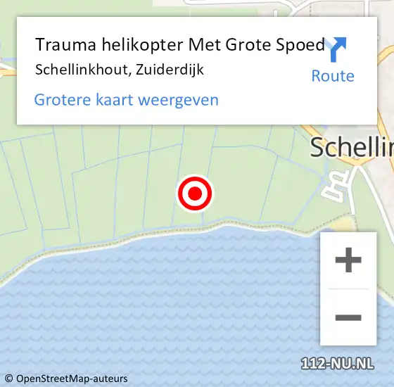 Locatie op kaart van de 112 melding: Trauma helikopter Met Grote Spoed Naar Schellinkhout, Zuiderdijk op 9 augustus 2024 12:59