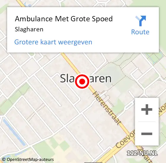 Locatie op kaart van de 112 melding: Ambulance Met Grote Spoed Naar Slagharen op 9 augustus 2024 14:16