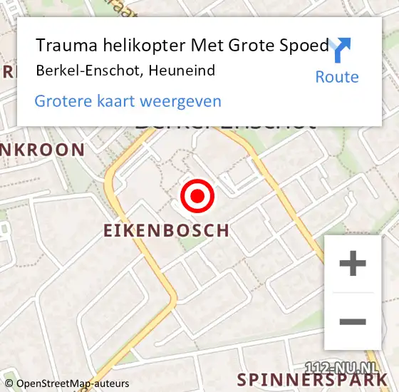 Locatie op kaart van de 112 melding: Trauma helikopter Met Grote Spoed Naar Berkel-Enschot, Heuneind op 9 augustus 2024 14:21