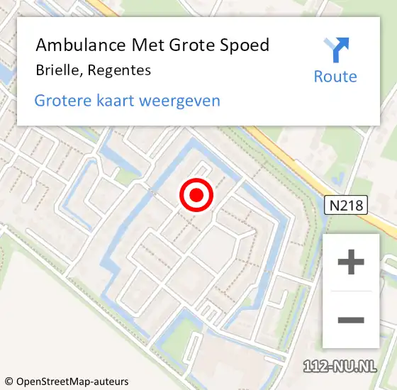 Locatie op kaart van de 112 melding: Ambulance Met Grote Spoed Naar Brielle, Regentes op 9 augustus 2024 14:31