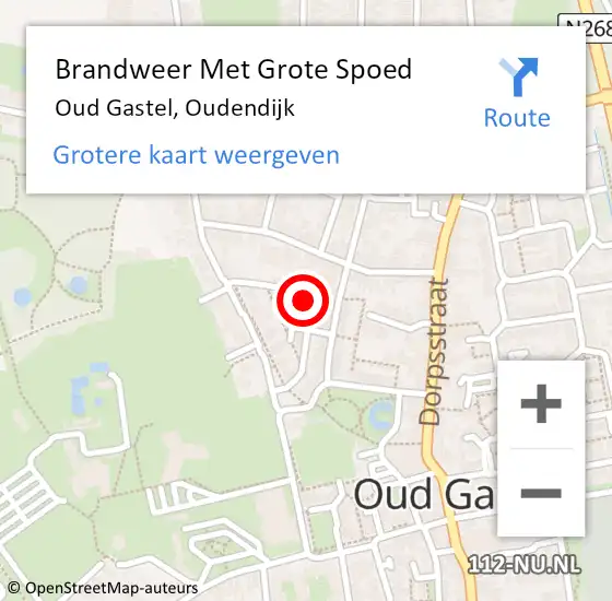 Locatie op kaart van de 112 melding: Brandweer Met Grote Spoed Naar Oud Gastel, Oudendijk op 9 augustus 2024 14:32