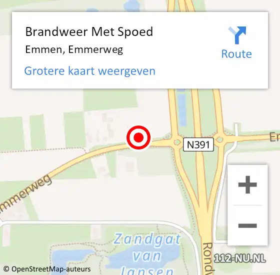 Locatie op kaart van de 112 melding: Brandweer Met Spoed Naar Emmen, Emmerweg op 9 augustus 2024 16:03