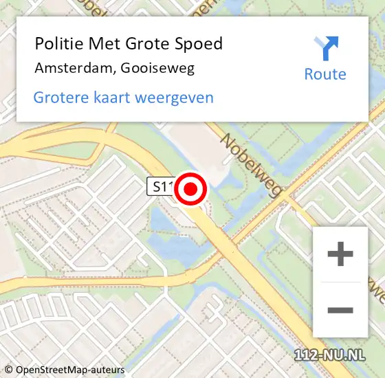 Locatie op kaart van de 112 melding: Politie Met Grote Spoed Naar Amsterdam, Gooiseweg op 9 augustus 2024 16:27