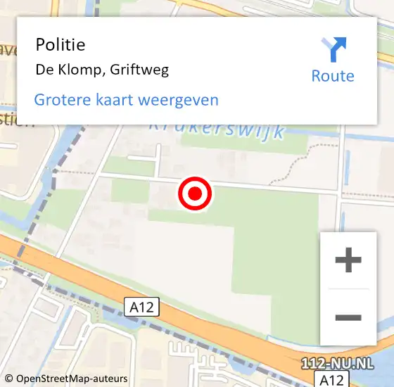 Locatie op kaart van de 112 melding: Politie Ede, Griftweg op 9 augustus 2024 17:18