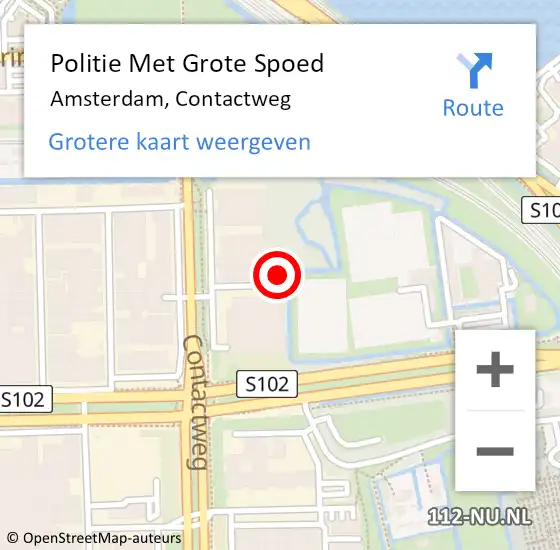 Locatie op kaart van de 112 melding: Politie Met Grote Spoed Naar Amsterdam, Contactweg op 9 augustus 2024 17:33