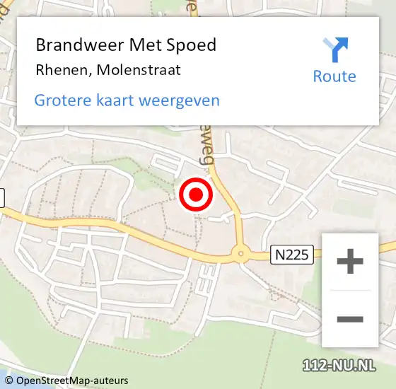 Locatie op kaart van de 112 melding: Brandweer Met Spoed Naar Rhenen, Molenstraat op 9 augustus 2024 18:31