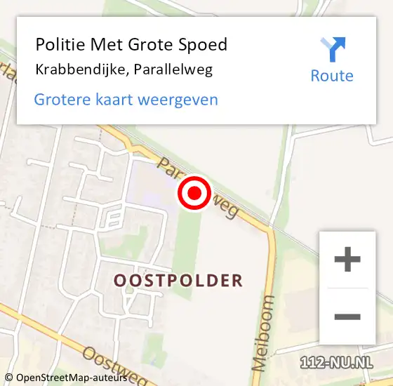 Locatie op kaart van de 112 melding: Politie Met Grote Spoed Naar Krabbendijke, Parallelweg op 9 augustus 2024 18:54