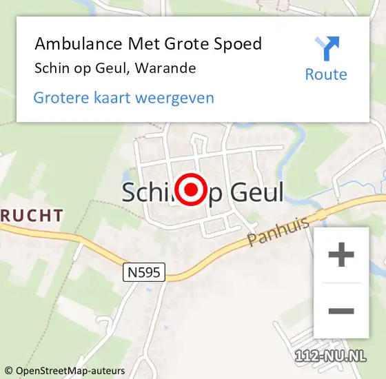 Locatie op kaart van de 112 melding: Ambulance Met Grote Spoed Naar Schin op Geul, Warande op 15 oktober 2014 20:39