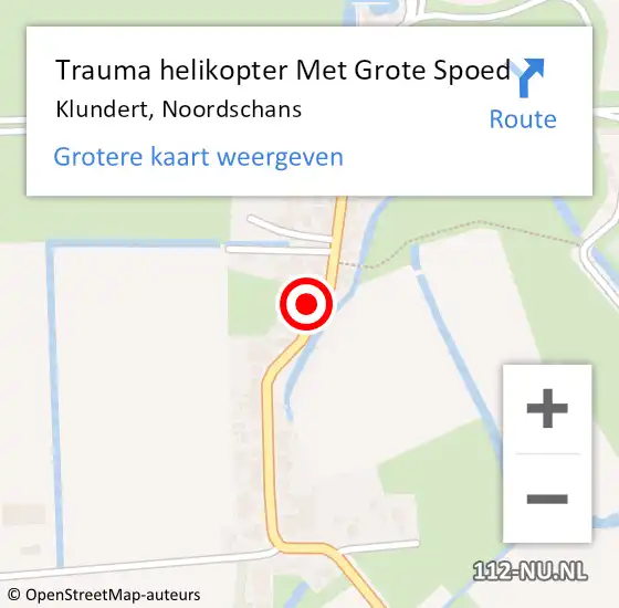 Locatie op kaart van de 112 melding: Trauma helikopter Met Grote Spoed Naar Klundert, Noordschans op 9 augustus 2024 20:02