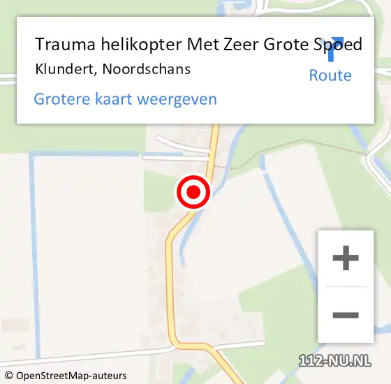 Locatie op kaart van de 112 melding: Trauma helikopter Met Zeer Grote Spoed Naar Klundert, Noordschans op 9 augustus 2024 20:02