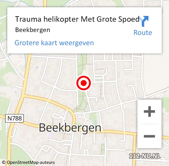 Locatie op kaart van de 112 melding: Trauma helikopter Met Grote Spoed Naar Beekbergen op 9 augustus 2024 20:05