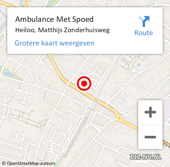 Locatie op kaart van de 112 melding: Ambulance Met Spoed Naar Heiloo, Matthijs Zonderhuisweg op 9 augustus 2024 20:31