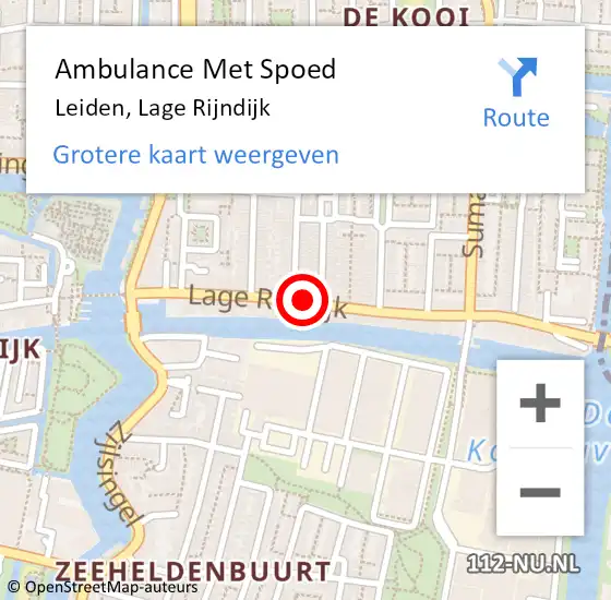 Locatie op kaart van de 112 melding: Ambulance Met Spoed Naar Leiden, Lage Rijndijk op 9 augustus 2024 20:58