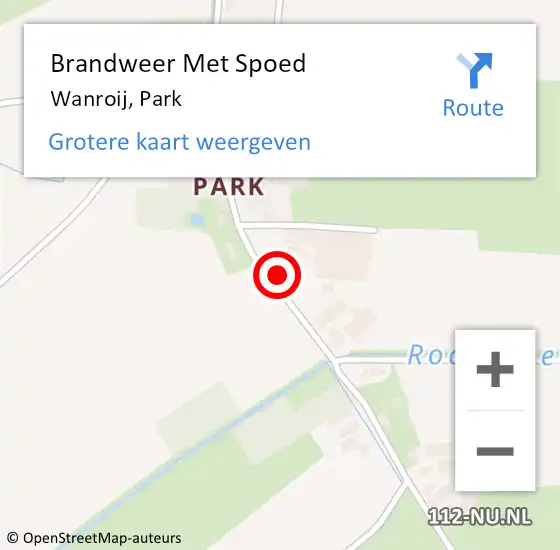 Locatie op kaart van de 112 melding: Brandweer Met Spoed Naar Wanroij, Park op 9 augustus 2024 20:59