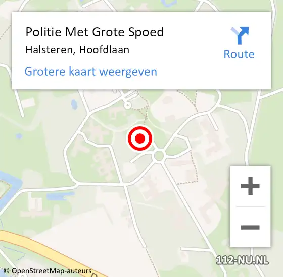 Locatie op kaart van de 112 melding: Politie Met Grote Spoed Naar Halsteren, Hoofdlaan op 9 augustus 2024 21:10