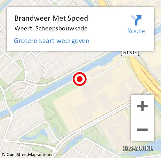 Locatie op kaart van de 112 melding: Brandweer Met Spoed Naar Weert, Scheepsbouwkade op 9 augustus 2024 21:23