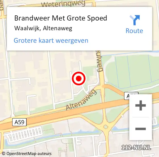 Locatie op kaart van de 112 melding: Brandweer Met Grote Spoed Naar Waalwijk, Altenaweg op 9 augustus 2024 21:39