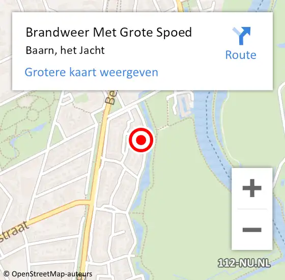 Locatie op kaart van de 112 melding: Brandweer Met Grote Spoed Naar Baarn, het Jacht op 9 augustus 2024 22:11