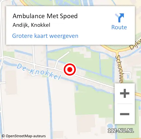 Locatie op kaart van de 112 melding: Ambulance Met Spoed Naar Andijk, Knokkel op 9 augustus 2024 22:45