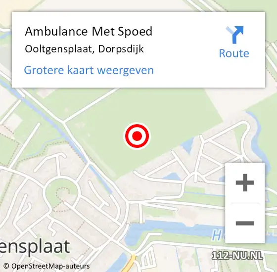 Locatie op kaart van de 112 melding: Ambulance Met Spoed Naar Ooltgensplaat, Dorpsdijk op 9 augustus 2024 23:08