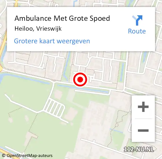 Locatie op kaart van de 112 melding: Ambulance Met Grote Spoed Naar Heiloo, Vrieswijk op 9 augustus 2024 23:09