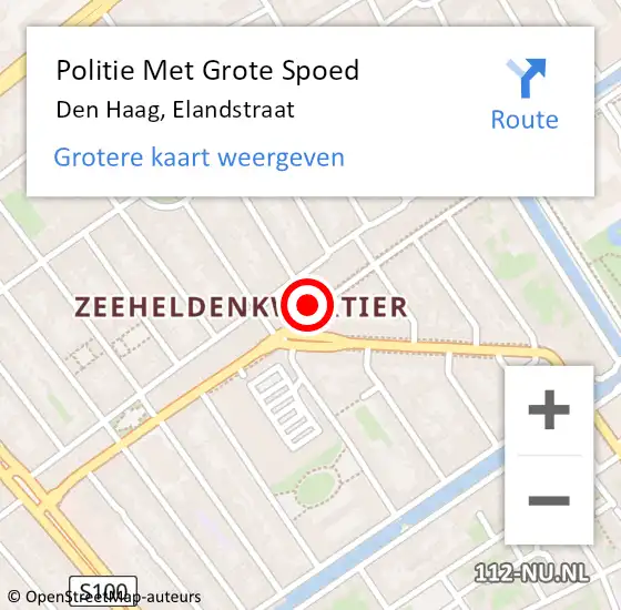 Locatie op kaart van de 112 melding: Politie Met Grote Spoed Naar Den Haag, Elandstraat op 10 augustus 2024 00:35