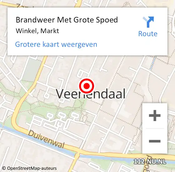 Locatie op kaart van de 112 melding: Brandweer Met Grote Spoed Naar Winkel, Markt op 10 augustus 2024 01:40