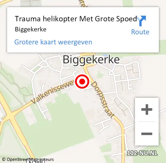 Locatie op kaart van de 112 melding: Trauma helikopter Met Grote Spoed Naar Biggekerke op 10 augustus 2024 02:10