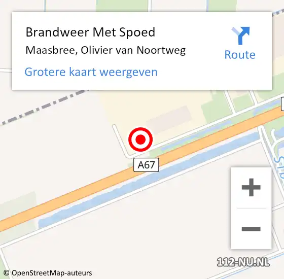 Locatie op kaart van de 112 melding: Brandweer Met Spoed Naar Maasbree, Olivier van Noortweg op 10 augustus 2024 05:05