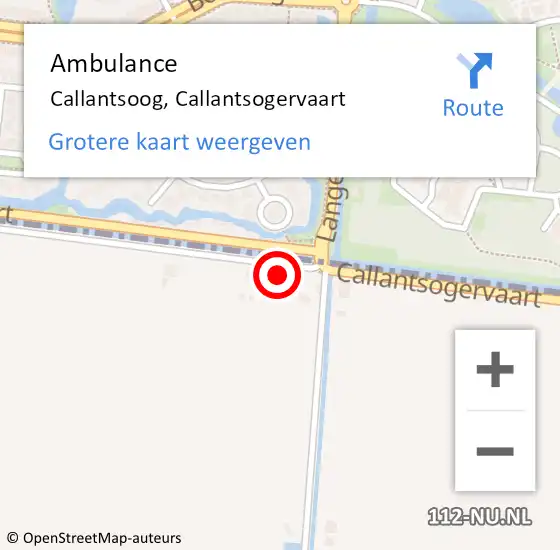 Locatie op kaart van de 112 melding: Ambulance Callantsoog, Callantsogervaart op 10 augustus 2024 06:18